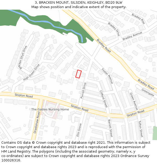 3, BRACKEN MOUNT, SILSDEN, KEIGHLEY, BD20 9LW: Location map and indicative extent of plot