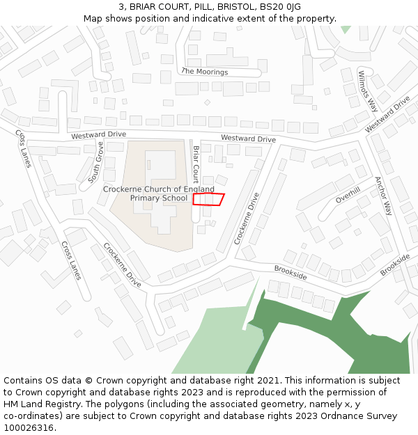 3, BRIAR COURT, PILL, BRISTOL, BS20 0JG: Location map and indicative extent of plot