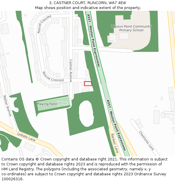 3, CASTNER COURT, RUNCORN, WA7 4EW: Location map and indicative extent of plot