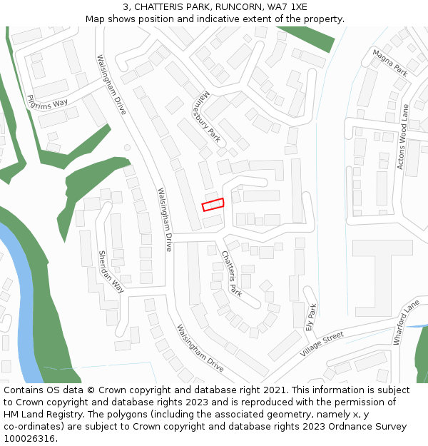 3, CHATTERIS PARK, RUNCORN, WA7 1XE: Location map and indicative extent of plot
