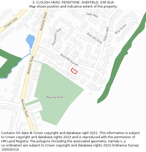 3, CLOUGH HEAD, PENISTONE, SHEFFIELD, S36 6UA: Location map and indicative extent of plot