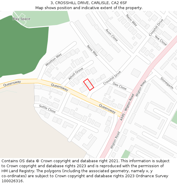 3, CROSSHILL DRIVE, CARLISLE, CA2 6SF: Location map and indicative extent of plot