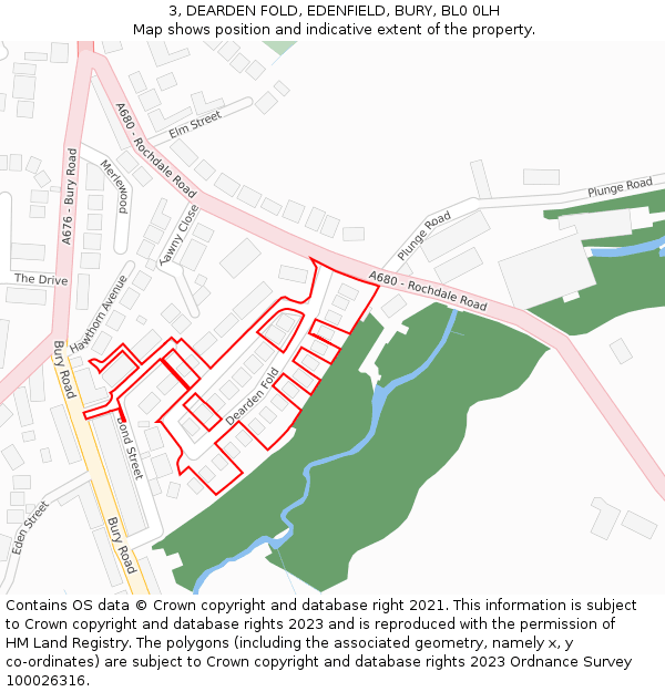 3, DEARDEN FOLD, EDENFIELD, BURY, BL0 0LH: Location map and indicative extent of plot