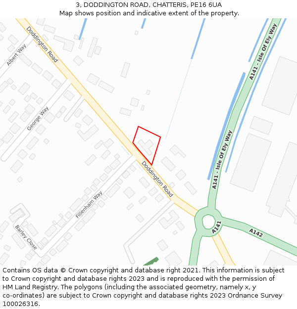 3, DODDINGTON ROAD, CHATTERIS, PE16 6UA: Location map and indicative extent of plot