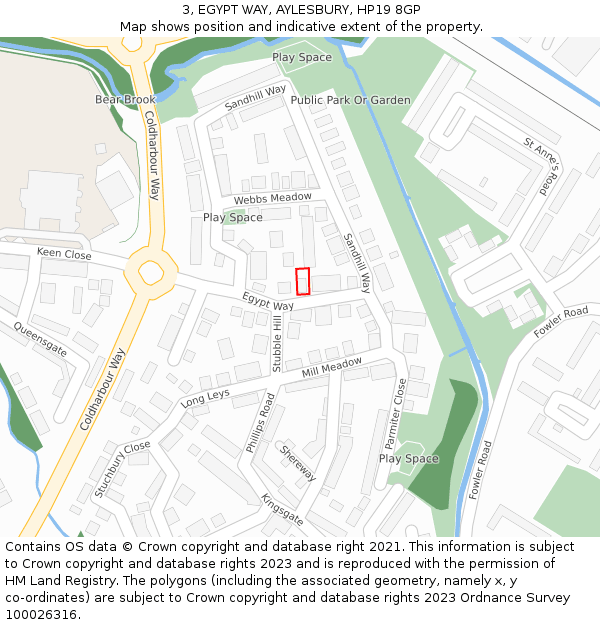 3, EGYPT WAY, AYLESBURY, HP19 8GP: Location map and indicative extent of plot