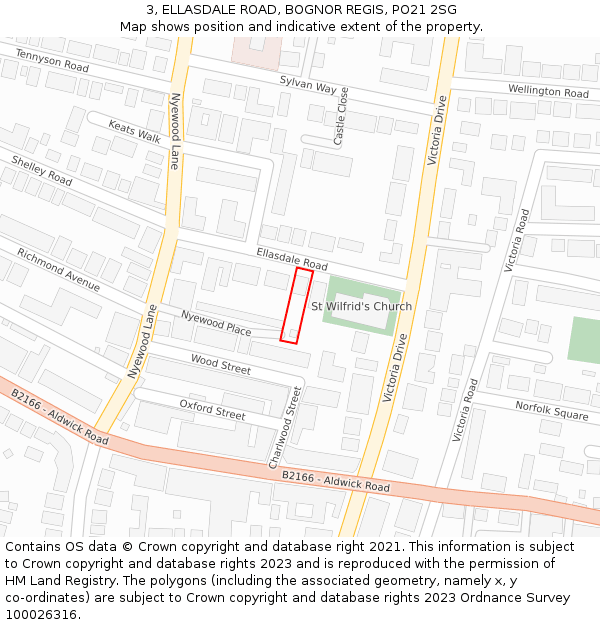 3, ELLASDALE ROAD, BOGNOR REGIS, PO21 2SG: Location map and indicative extent of plot