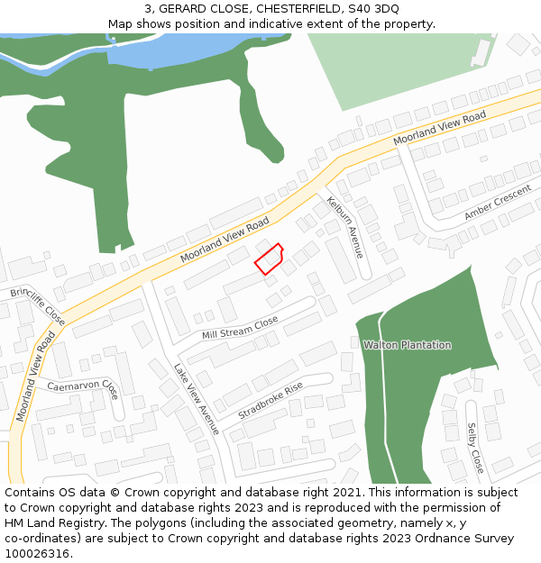 3, GERARD CLOSE, CHESTERFIELD, S40 3DQ: Location map and indicative extent of plot