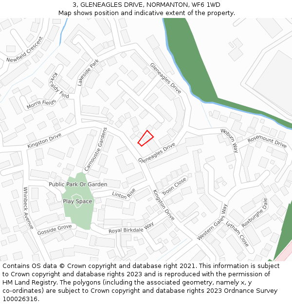 3, GLENEAGLES DRIVE, NORMANTON, WF6 1WD: Location map and indicative extent of plot