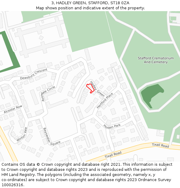 3, HADLEY GREEN, STAFFORD, ST18 0ZA: Location map and indicative extent of plot