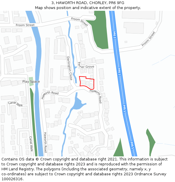 3, HAWORTH ROAD, CHORLEY, PR6 9FG: Location map and indicative extent of plot