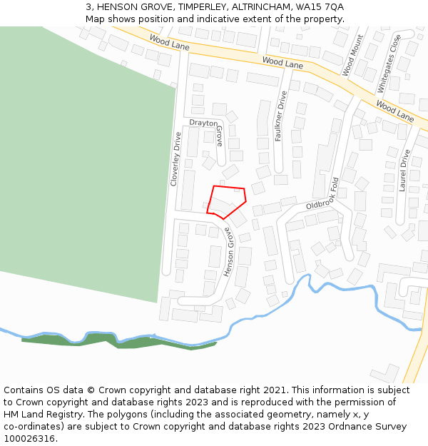 3, HENSON GROVE, TIMPERLEY, ALTRINCHAM, WA15 7QA: Location map and indicative extent of plot
