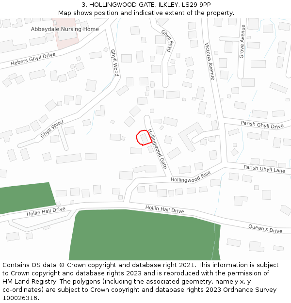 3, HOLLINGWOOD GATE, ILKLEY, LS29 9PP: Location map and indicative extent of plot