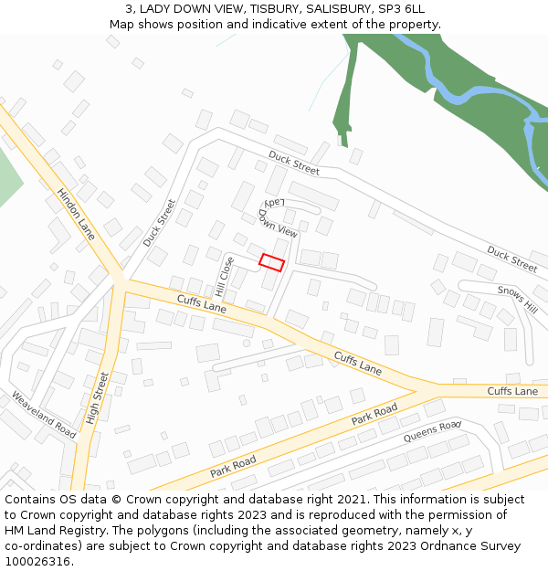 3, LADY DOWN VIEW, TISBURY, SALISBURY, SP3 6LL: Location map and indicative extent of plot