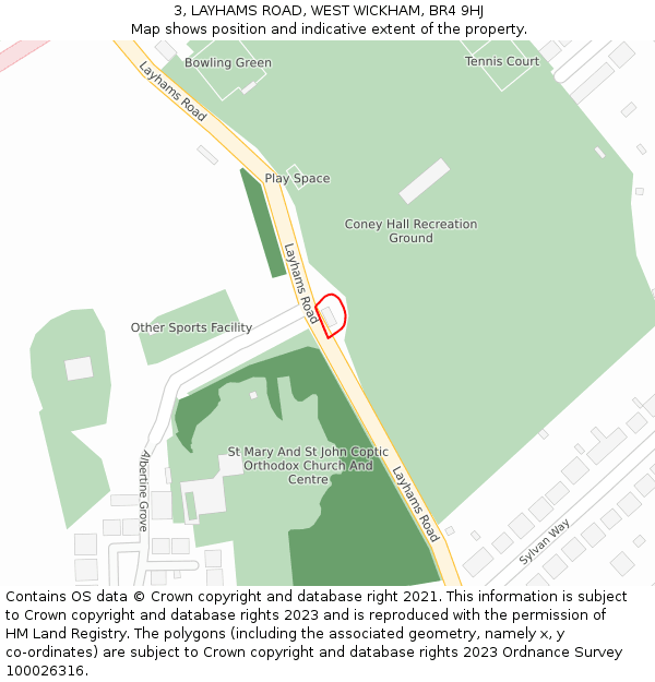 3, LAYHAMS ROAD, WEST WICKHAM, BR4 9HJ: Location map and indicative extent of plot