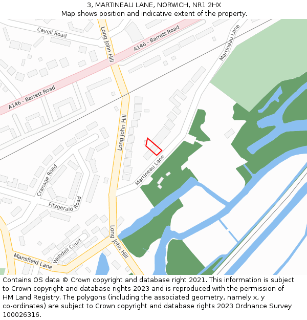 3, MARTINEAU LANE, NORWICH, NR1 2HX: Location map and indicative extent of plot