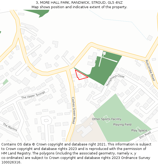 3, MORE HALL PARK, RANDWICK, STROUD, GL5 4NZ: Location map and indicative extent of plot