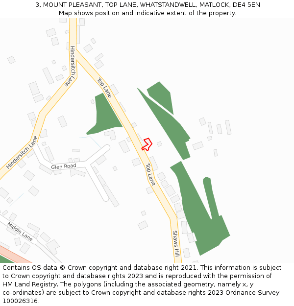 3, MOUNT PLEASANT, TOP LANE, WHATSTANDWELL, MATLOCK, DE4 5EN: Location map and indicative extent of plot