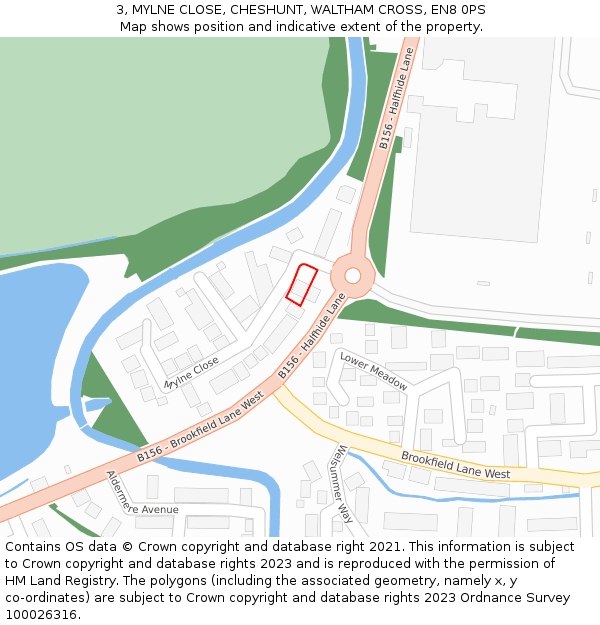 3, MYLNE CLOSE, CHESHUNT, WALTHAM CROSS, EN8 0PS: Location map and indicative extent of plot