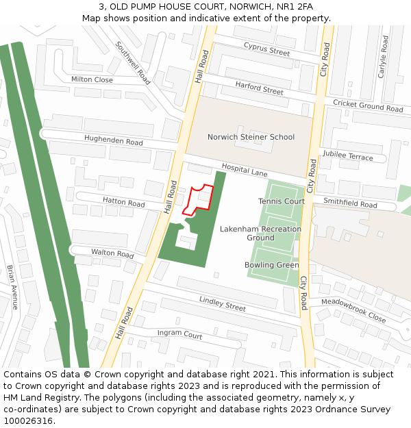 3, OLD PUMP HOUSE COURT, NORWICH, NR1 2FA: Location map and indicative extent of plot