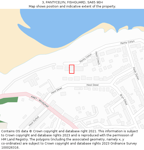 3, PANTYCELYN, FISHGUARD, SA65 9EH: Location map and indicative extent of plot