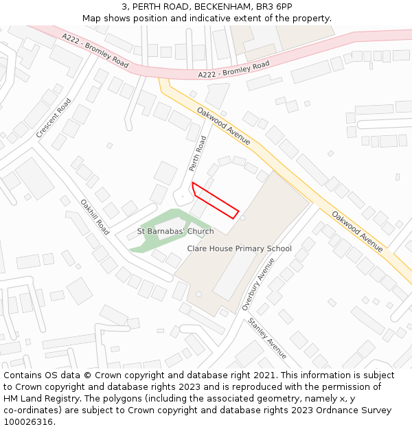 3, PERTH ROAD, BECKENHAM, BR3 6PP: Location map and indicative extent of plot