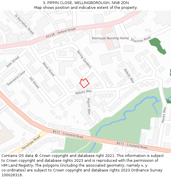 3, PIPPIN CLOSE, WELLINGBOROUGH, NN8 2DN: Location map and indicative extent of plot