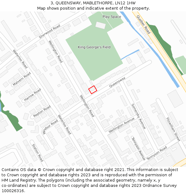 3, QUEENSWAY, MABLETHORPE, LN12 1HW: Location map and indicative extent of plot