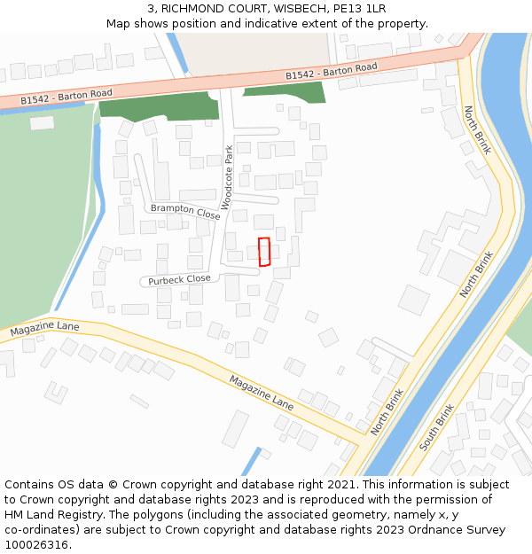 3, RICHMOND COURT, WISBECH, PE13 1LR: Location map and indicative extent of plot