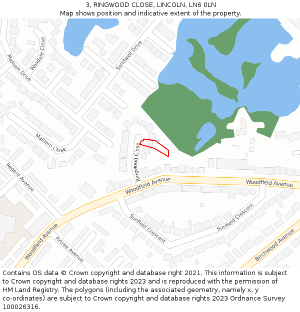 3, RINGWOOD CLOSE, LINCOLN, LN6 0LN: Location map and indicative extent of plot