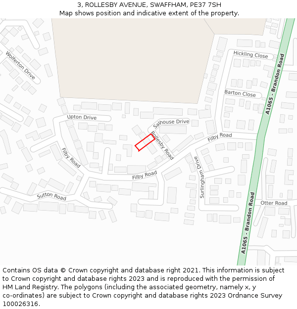 3, ROLLESBY AVENUE, SWAFFHAM, PE37 7SH: Location map and indicative extent of plot