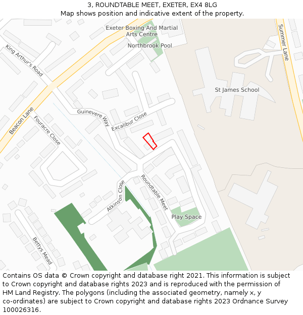3, ROUNDTABLE MEET, EXETER, EX4 8LG: Location map and indicative extent of plot