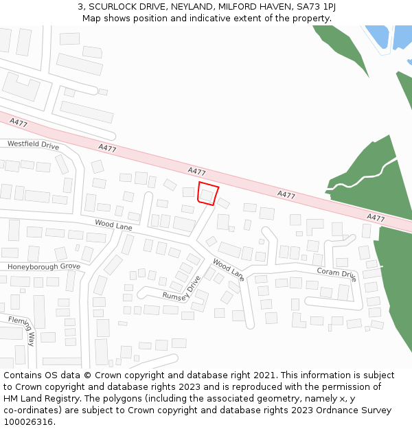 3, SCURLOCK DRIVE, NEYLAND, MILFORD HAVEN, SA73 1PJ: Location map and indicative extent of plot