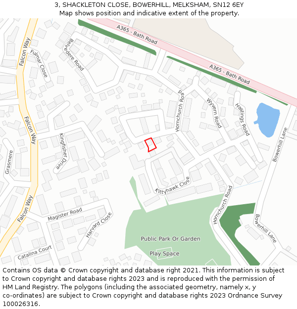 3, SHACKLETON CLOSE, BOWERHILL, MELKSHAM, SN12 6EY: Location map and indicative extent of plot