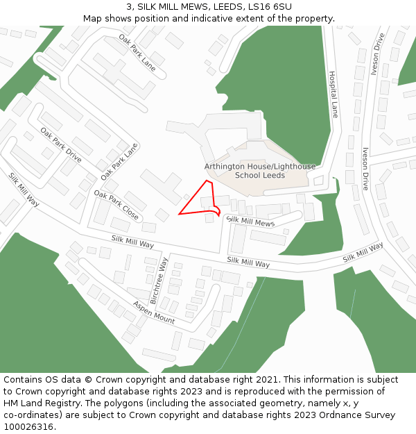 3, SILK MILL MEWS, LEEDS, LS16 6SU: Location map and indicative extent of plot