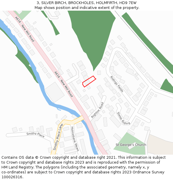 3, SILVER BIRCH, BROCKHOLES, HOLMFIRTH, HD9 7EW: Location map and indicative extent of plot