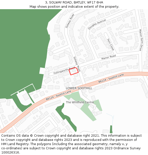 3, SOLWAY ROAD, BATLEY, WF17 6HA: Location map and indicative extent of plot