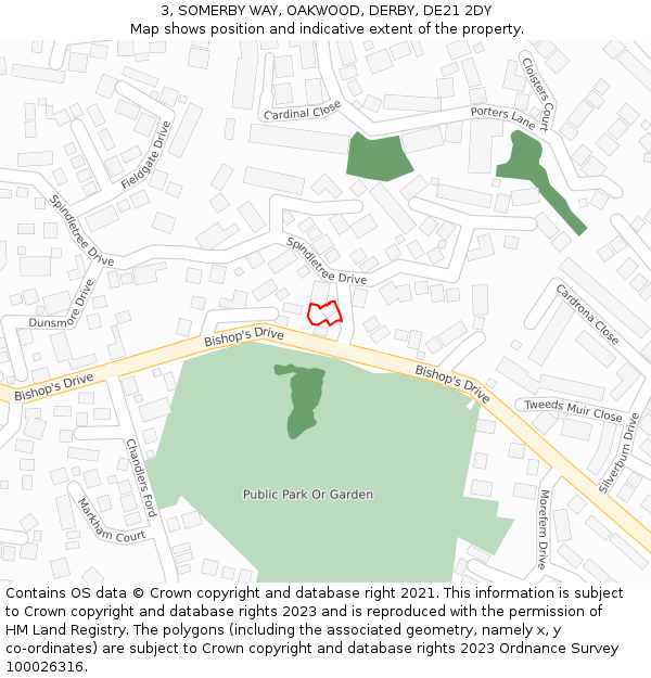 3, SOMERBY WAY, OAKWOOD, DERBY, DE21 2DY: Location map and indicative extent of plot