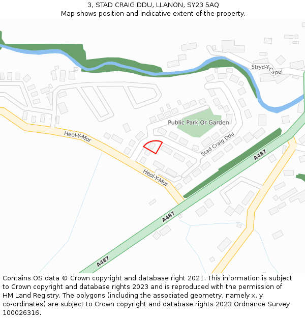 3, STAD CRAIG DDU, LLANON, SY23 5AQ: Location map and indicative extent of plot