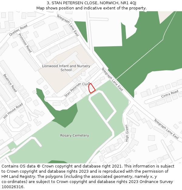 3, STAN PETERSEN CLOSE, NORWICH, NR1 4QJ: Location map and indicative extent of plot