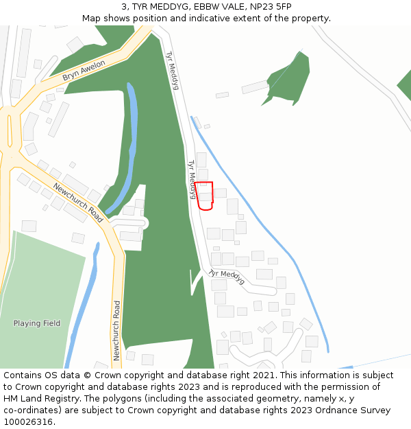 3, TYR MEDDYG, EBBW VALE, NP23 5FP: Location map and indicative extent of plot