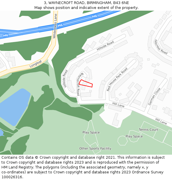 3, WAYNECROFT ROAD, BIRMINGHAM, B43 6NE: Location map and indicative extent of plot