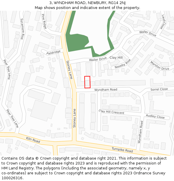 3, WYNDHAM ROAD, NEWBURY, RG14 2NJ: Location map and indicative extent of plot
