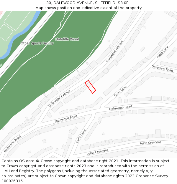 30, DALEWOOD AVENUE, SHEFFIELD, S8 0EH: Location map and indicative extent of plot