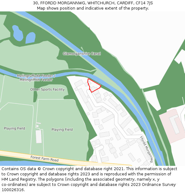 30, FFORDD MORGANNWG, WHITCHURCH, CARDIFF, CF14 7JS: Location map and indicative extent of plot
