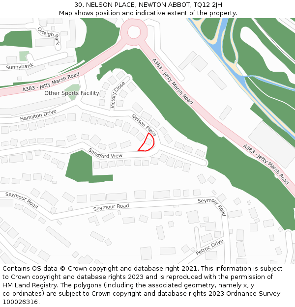 30, NELSON PLACE, NEWTON ABBOT, TQ12 2JH: Location map and indicative extent of plot
