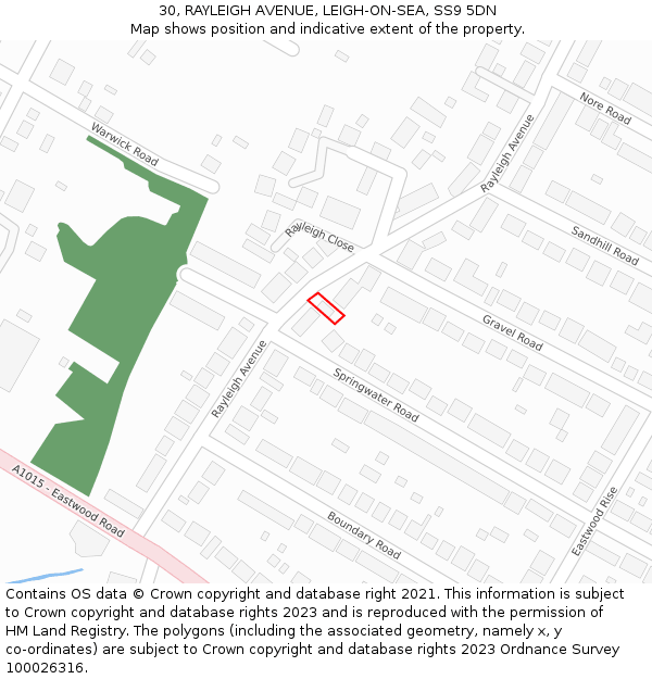 30, RAYLEIGH AVENUE, LEIGH-ON-SEA, SS9 5DN: Location map and indicative extent of plot