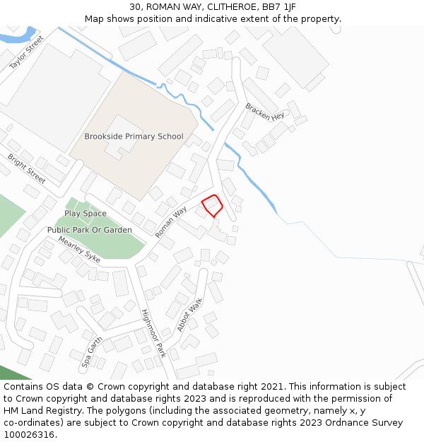 30, ROMAN WAY, CLITHEROE, BB7 1JF: Location map and indicative extent of plot