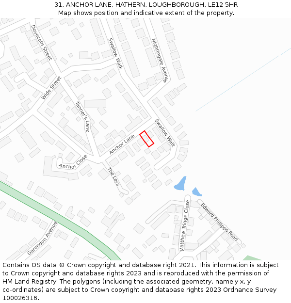 31, ANCHOR LANE, HATHERN, LOUGHBOROUGH, LE12 5HR: Location map and indicative extent of plot