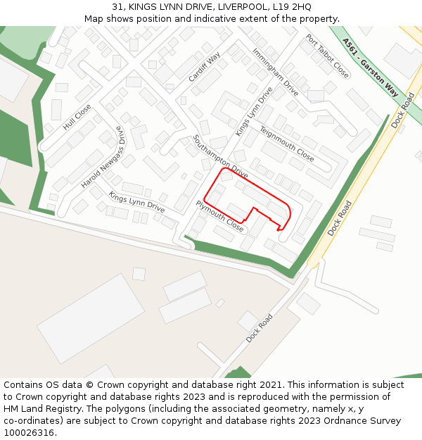 31, KINGS LYNN DRIVE, LIVERPOOL, L19 2HQ: Location map and indicative extent of plot