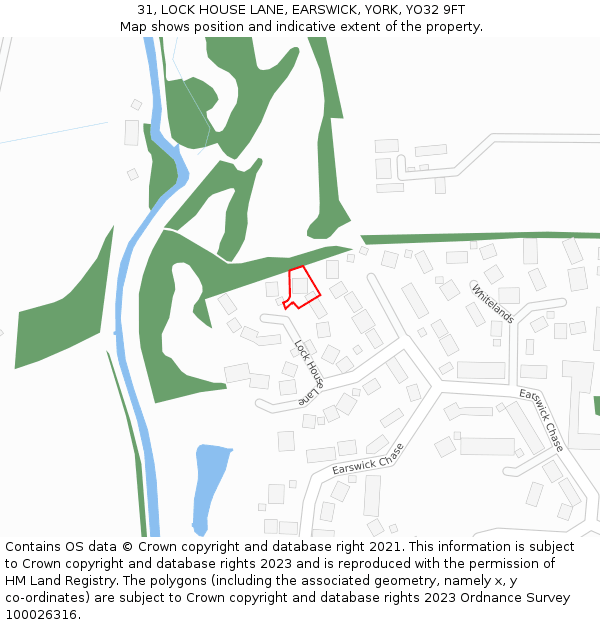 31, LOCK HOUSE LANE, EARSWICK, YORK, YO32 9FT: Location map and indicative extent of plot